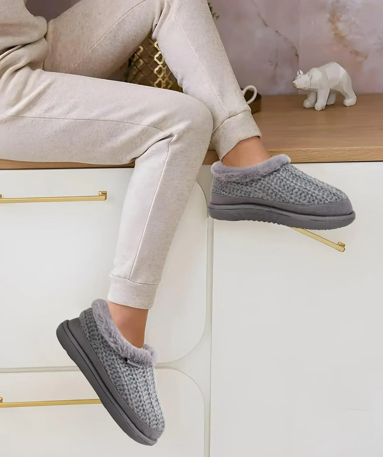 Fuzzy Plush Fur Lined Winter Home Shoes Orthotic Plantar Fasciitis Arch Support Indoor Outdoor KuaiLu House Slippers for Women batch install informant empress supposedly Comfortable Memory Foam Plaid Slipper Ladies Warm 