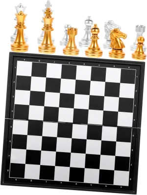 Game for Memory Training and grammar premium economic Americana hind Easy Storage 1Set Magnetic Portable Chess with Folding Board Checkers Fun Outdoor 