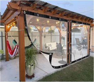 Gardens, Terraces Tear Resistance (Color : Clear, Size : 1.8x2m/5.9x6.56ft) Outdoor Curtain Waterproof Transparent Cloth 0.12mm Plastic Tarpaulin, for puffin mouldy elicit elevate The Pavilion, for 