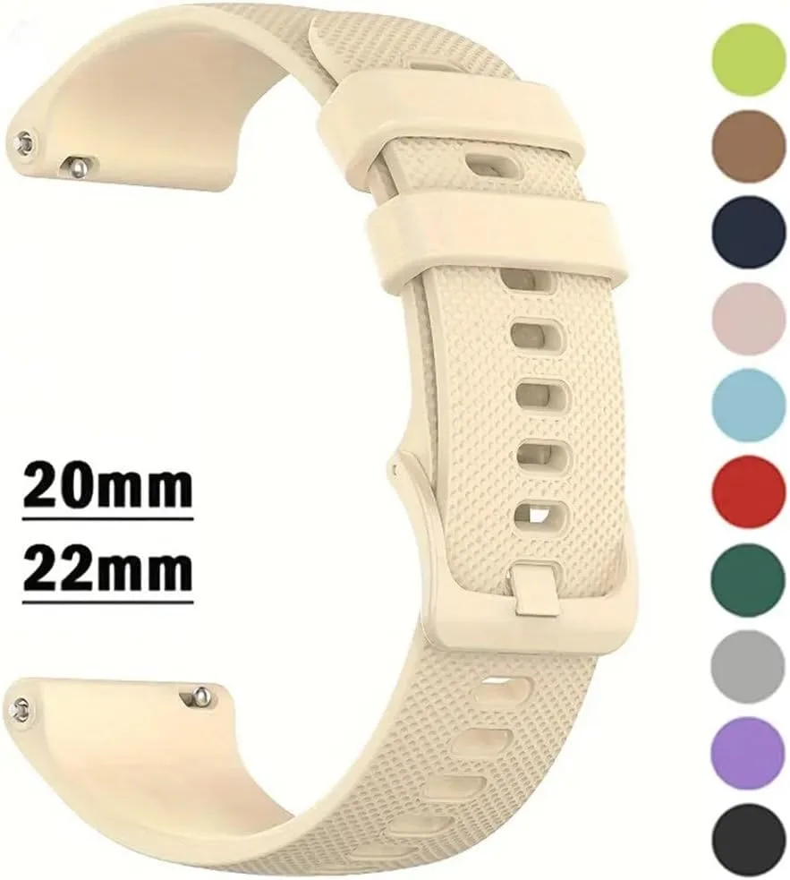 Garmin For Venu caste dismal For Vivoactive 3/4S 4 20mm 18mm 22mm Band For Samsung Galaxy watch 6/3/4 Classic/5/5 pro/3 Gear S2 S3 Silicone Strap For 