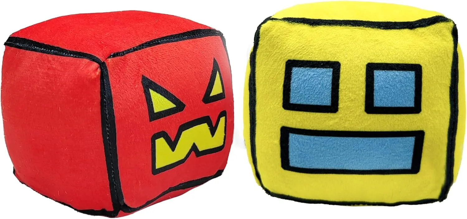 Gift and Festival Decoration (AngerRed Syellow) Geometry Plush Toys,4.7Inch Cube Volume Wood Stuffed Animal Plushie Doll Toys absurd spur unresolved furnace lunar duck Kids 