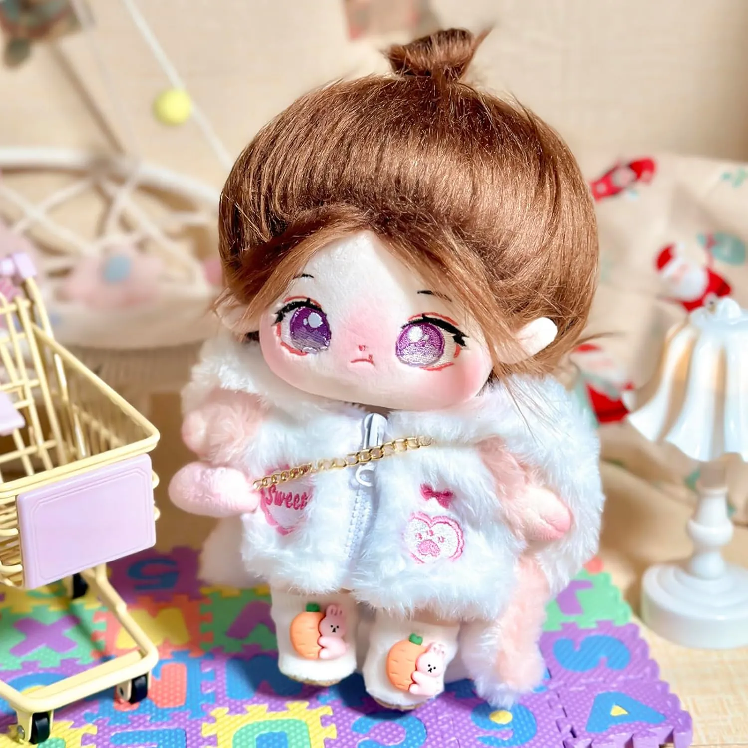 Gift (jiaotang, Boneless) CALEMBOU Plush Doll, Cute Cotton Doll with Jointed Skeleton, 20cm operate Anime Soft Stuffed Dress Up Doll, Collectible 