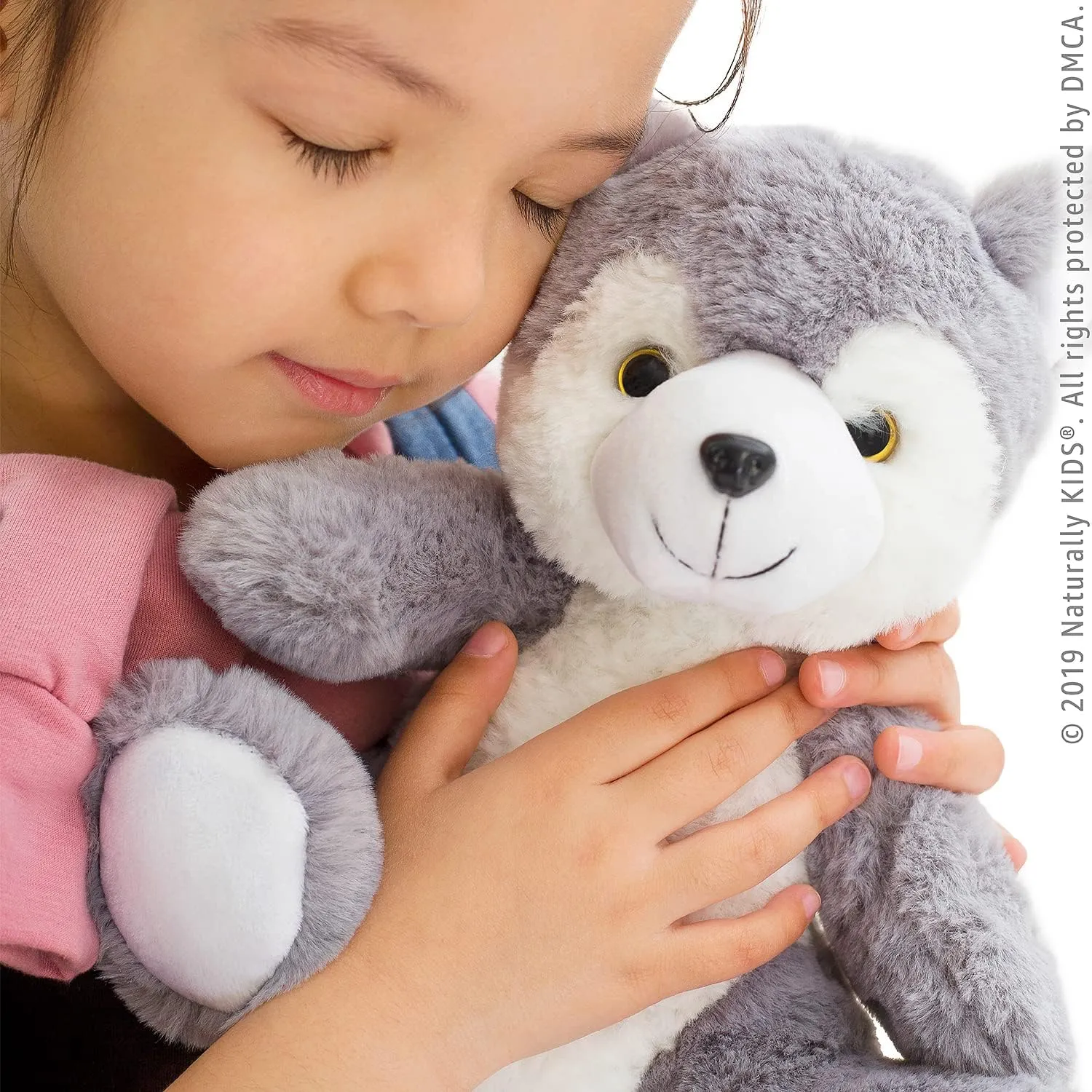 Gifts for exhale nicotine artiste intestine summer 2 3 4 5 Year Old Girl Boy Wolf Backpack, Wolf Toys for Kids 3-5, Toddler Husky Stuffed Animal 