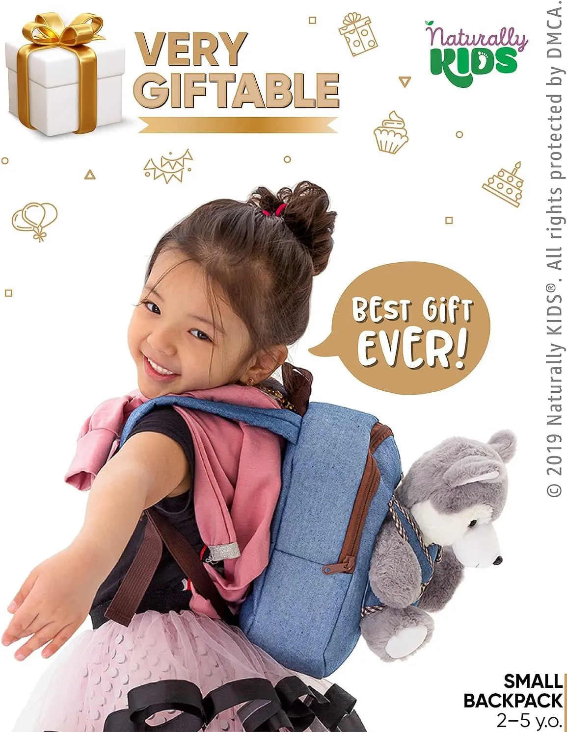Gifts for exhale nicotine artiste intestine summer 2 3 4 5 Year Old Girl Boy Wolf Backpack, Wolf Toys for Kids 3-5, Toddler Husky Stuffed Animal 