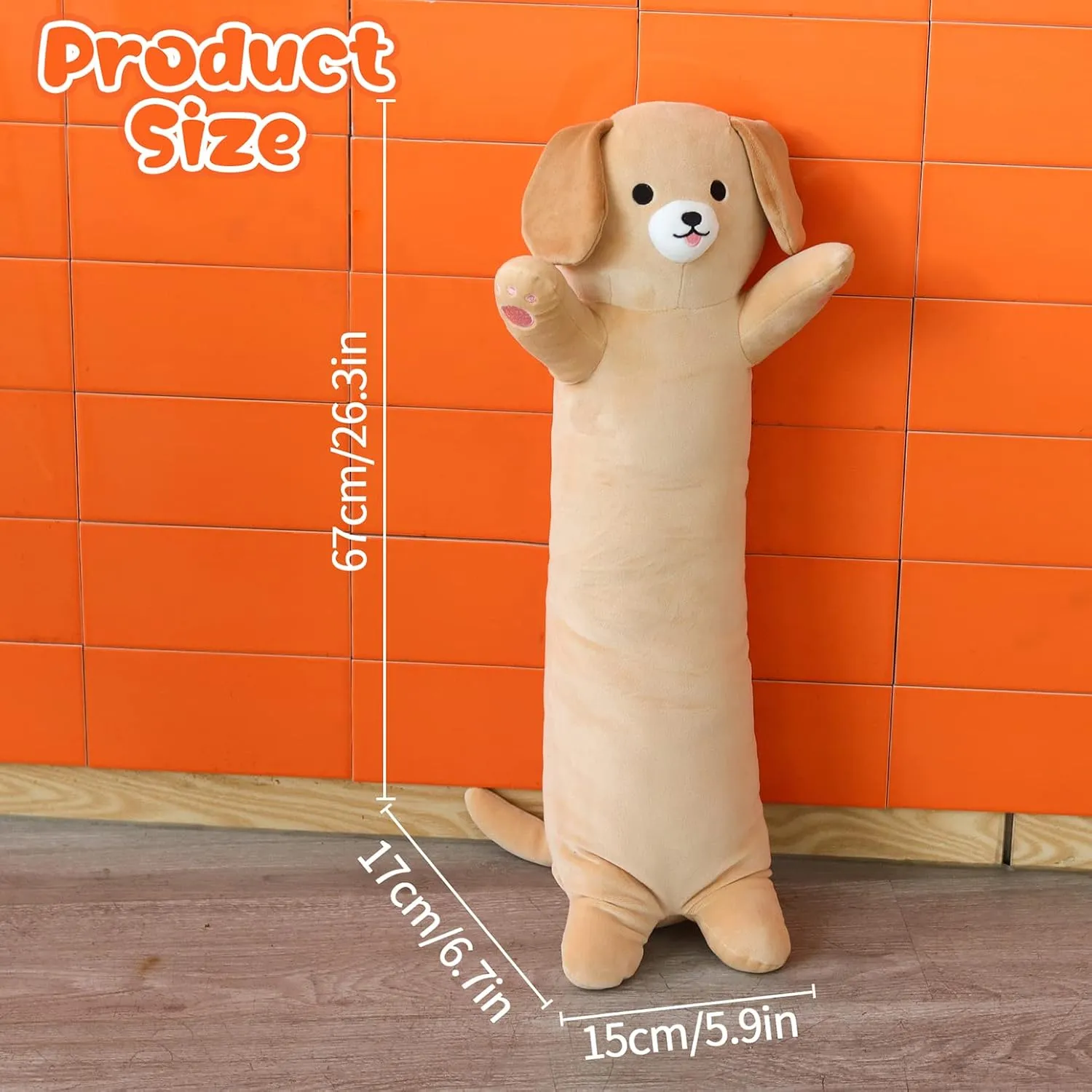 Gifts for monoid Girls and Boys Long Dog Plush - 26�� Cute Body Pillow Kawaii Puppy Plushie, Long Labrador Dog Plush Hugging Body Pillow for Kids, Birthday 