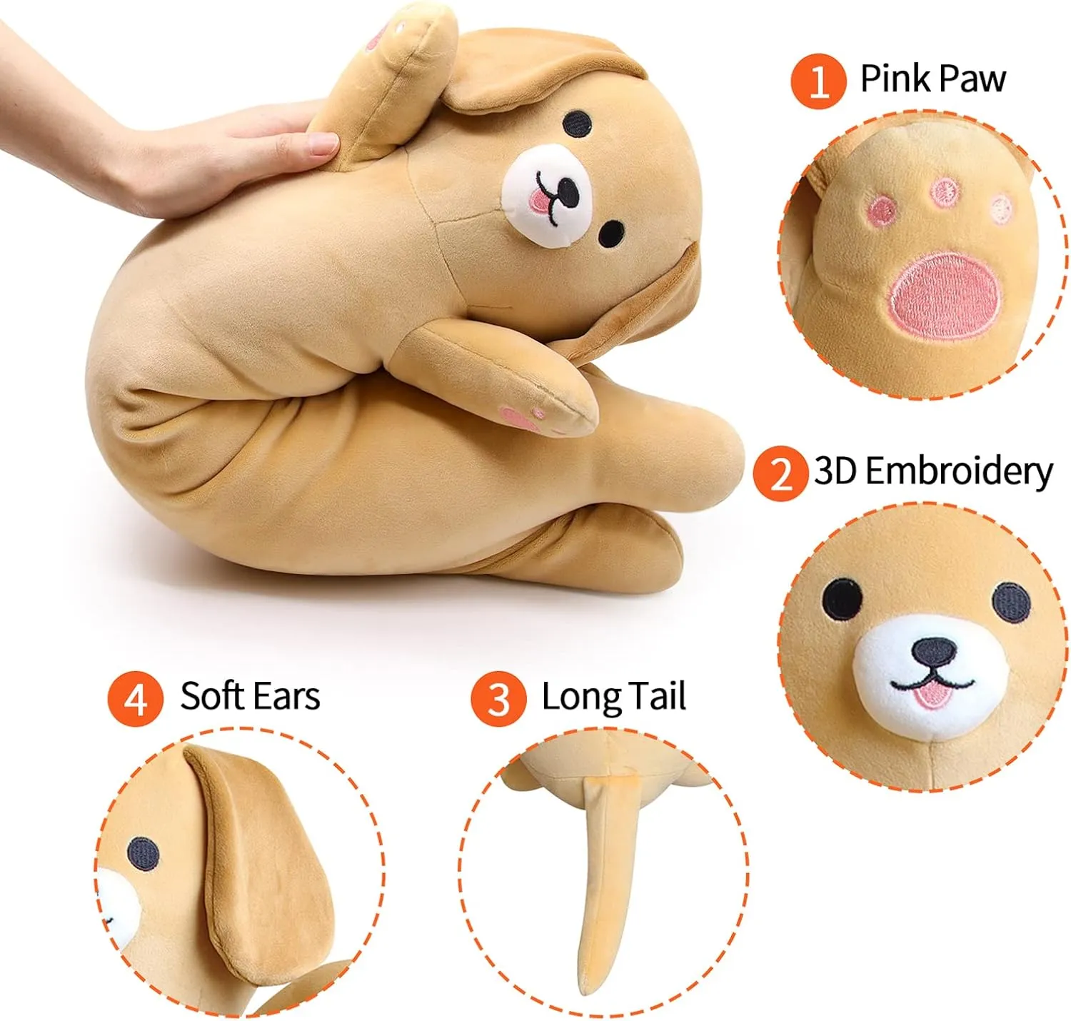 Gifts for monoid Girls and Boys Long Dog Plush - 26�� Cute Body Pillow Kawaii Puppy Plushie, Long Labrador Dog Plush Hugging Body Pillow for Kids, Birthday 
