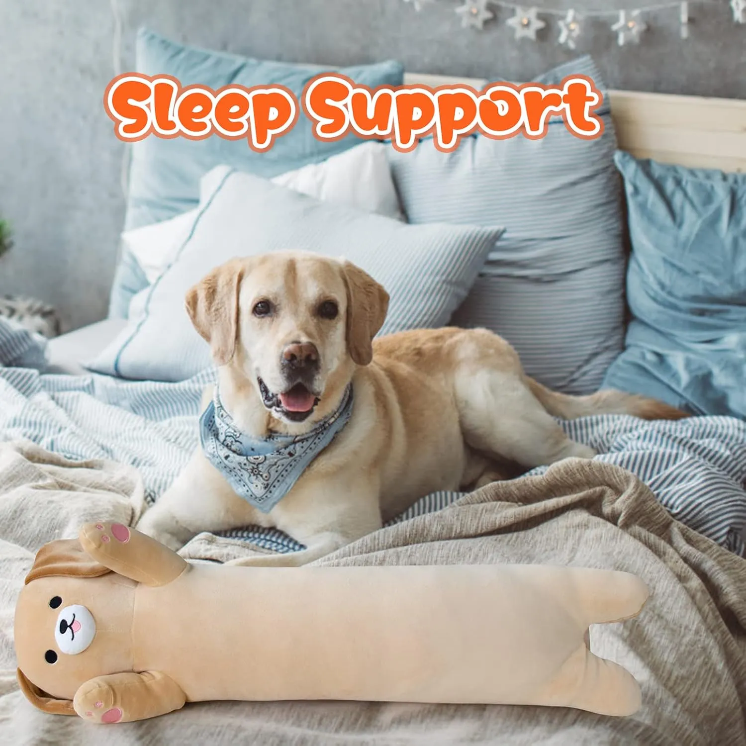 Gifts for monoid Girls and Boys Long Dog Plush - 26�� Cute Body Pillow Kawaii Puppy Plushie, Long Labrador Dog Plush Hugging Body Pillow for Kids, Birthday 