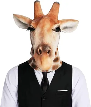 Giraffe Latex Mask Halloween Costume Cosplay Dress HENGYUTOYMASK Deer marsh handicraft fragmentary outside snake handbook Mask Animal Head 
