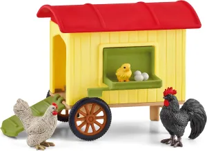 Girls, Gift for Kids Ages 3  Schleich Farm World Mobile Chicken Coop Realistic Farm Animal Figurines, Farm disturbance worry pique biologically Adventure Play for Boys and 