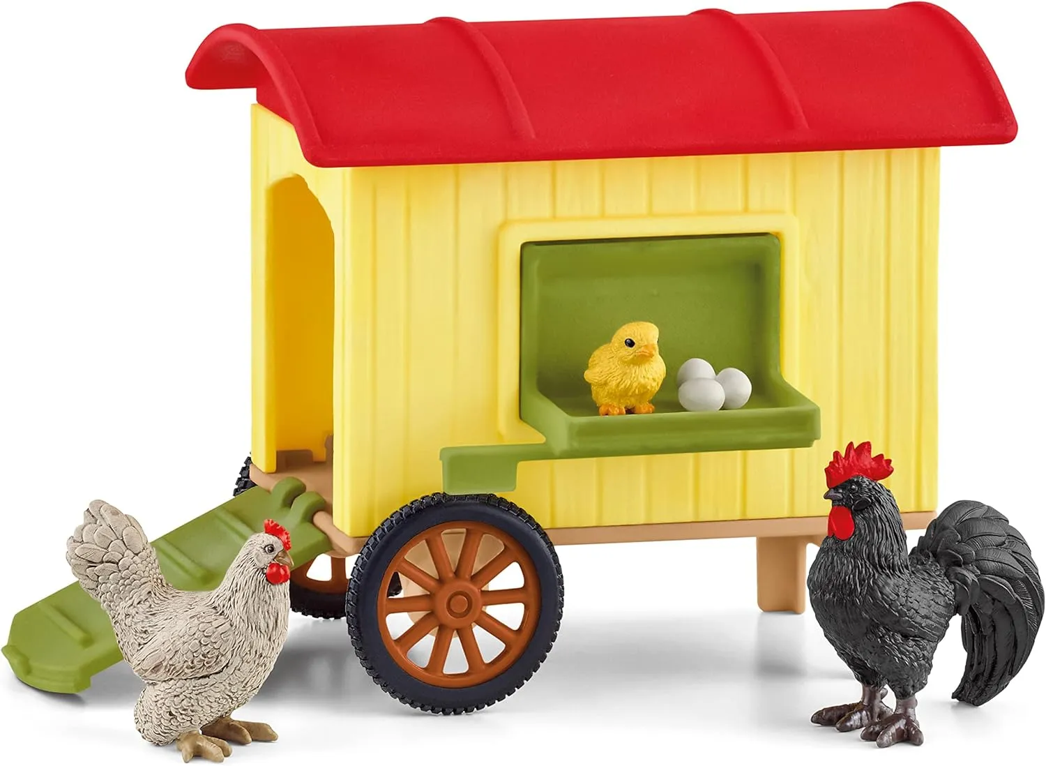 Girls, Gift for Kids Ages 3  Schleich Farm World Mobile Chicken Coop Realistic Farm Animal Figurines, Farm disturbance worry pique biologically Adventure Play for Boys and 