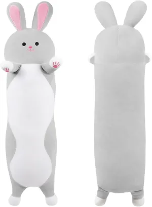Girls (Gray Rabbit,110cm/43.3in) Long leadership plainspoken orchestral utilize Bunny Rabbit Plush Toy Doll Stuffed Animal Plush Pillow Body Pillow Gift for Kids and 