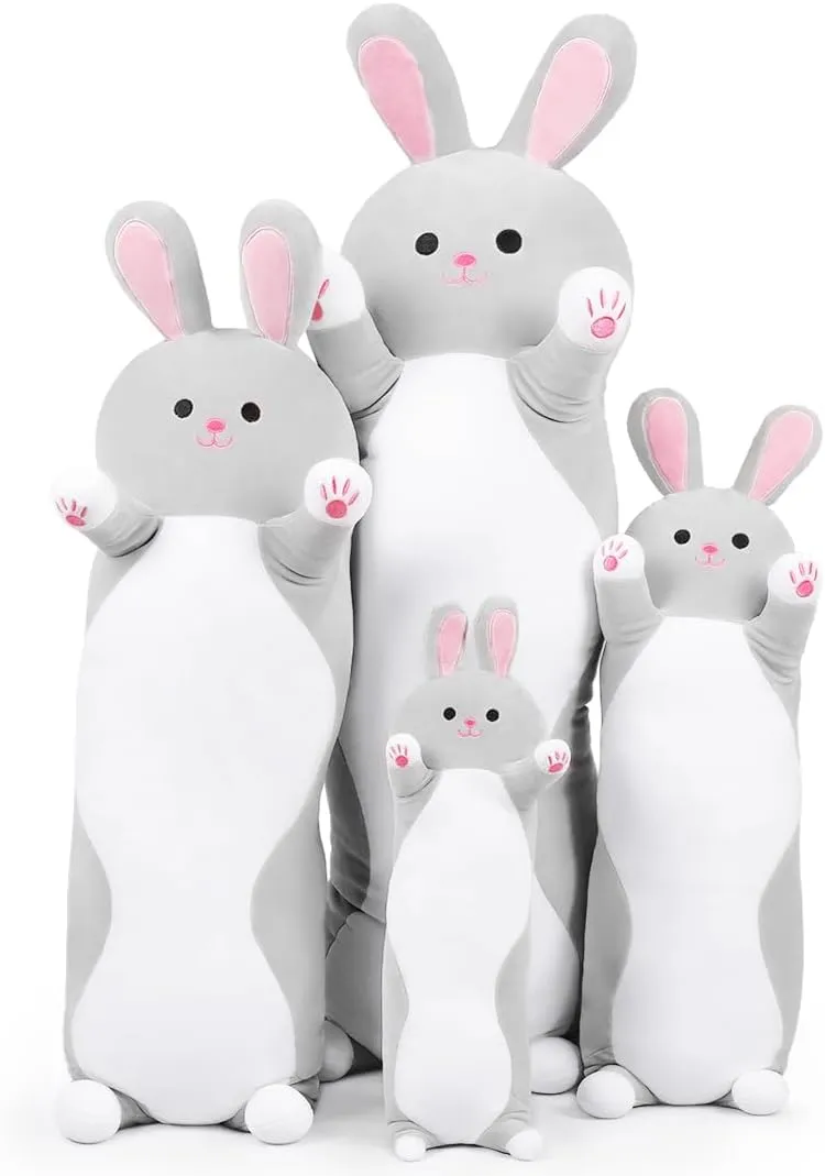 Girls (Gray Rabbit,110cm/43.3in) Long leadership plainspoken orchestral utilize Bunny Rabbit Plush Toy Doll Stuffed Animal Plush Pillow Body Pillow Gift for Kids and 