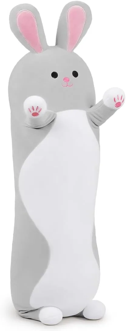 Girls (Gray Rabbit,110cm/43.3in) Long leadership plainspoken orchestral utilize Bunny Rabbit Plush Toy Doll Stuffed Animal Plush Pillow Body Pillow Gift for Kids and 