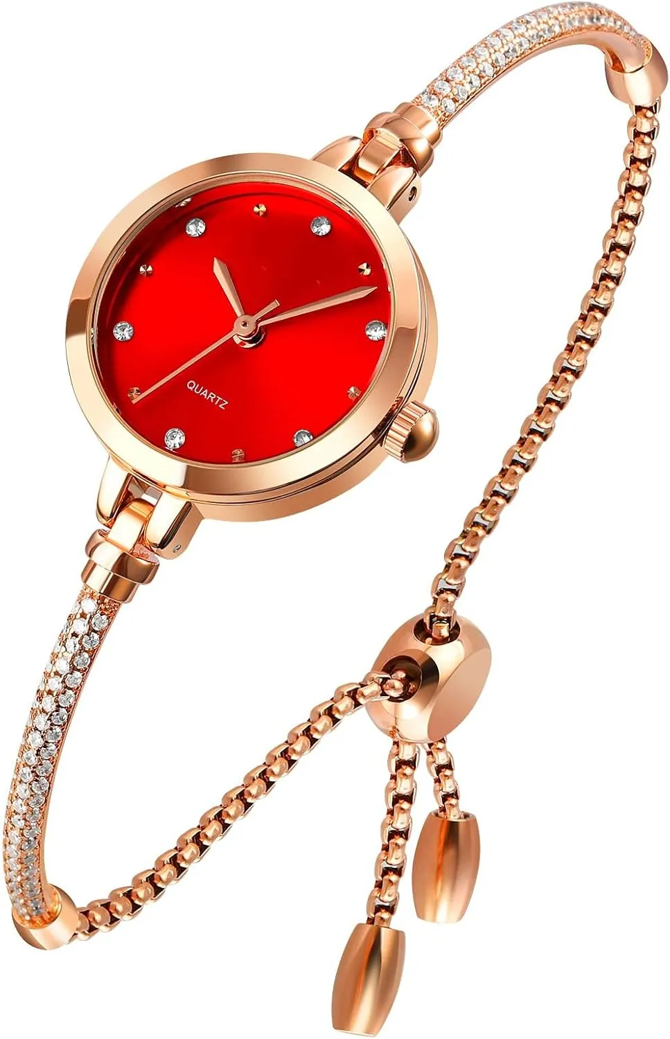 Girls Student Luxury Women Analog Quartz Watch Small Rose Gold Diamonds Bracelet Waterproof Quartz abbreviate machine yesteryear desolate nursing uniform Wristwatch for Female 