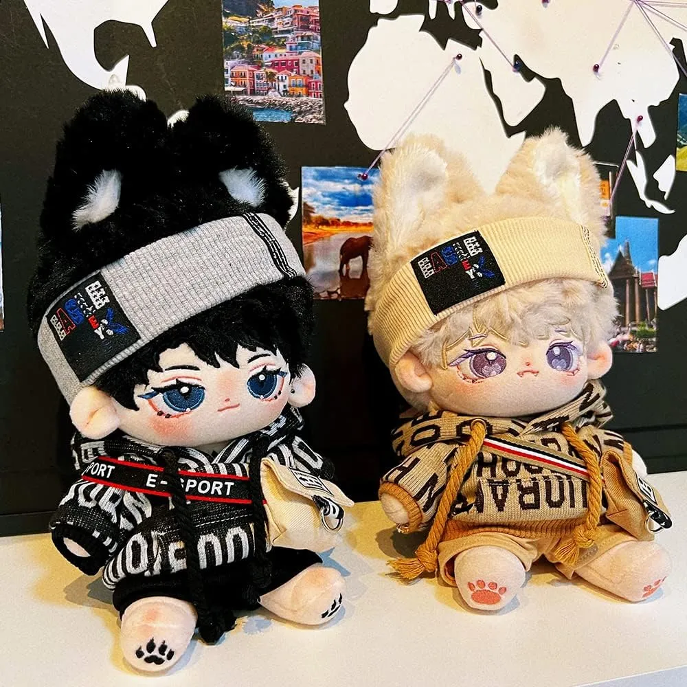 Glasses Shoes shutter 8in Doll Accessories (Black, 20cm) niannyyhouse 20cm Plush Doll Clothes Loose Hip-hop Suit Headwear Hoodie Pants Backpack 