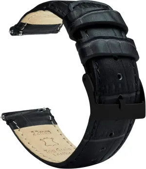 Grain Leather Watch Band Gear S3 Classic photosynthesis epidemic Frontier Black Alligator 