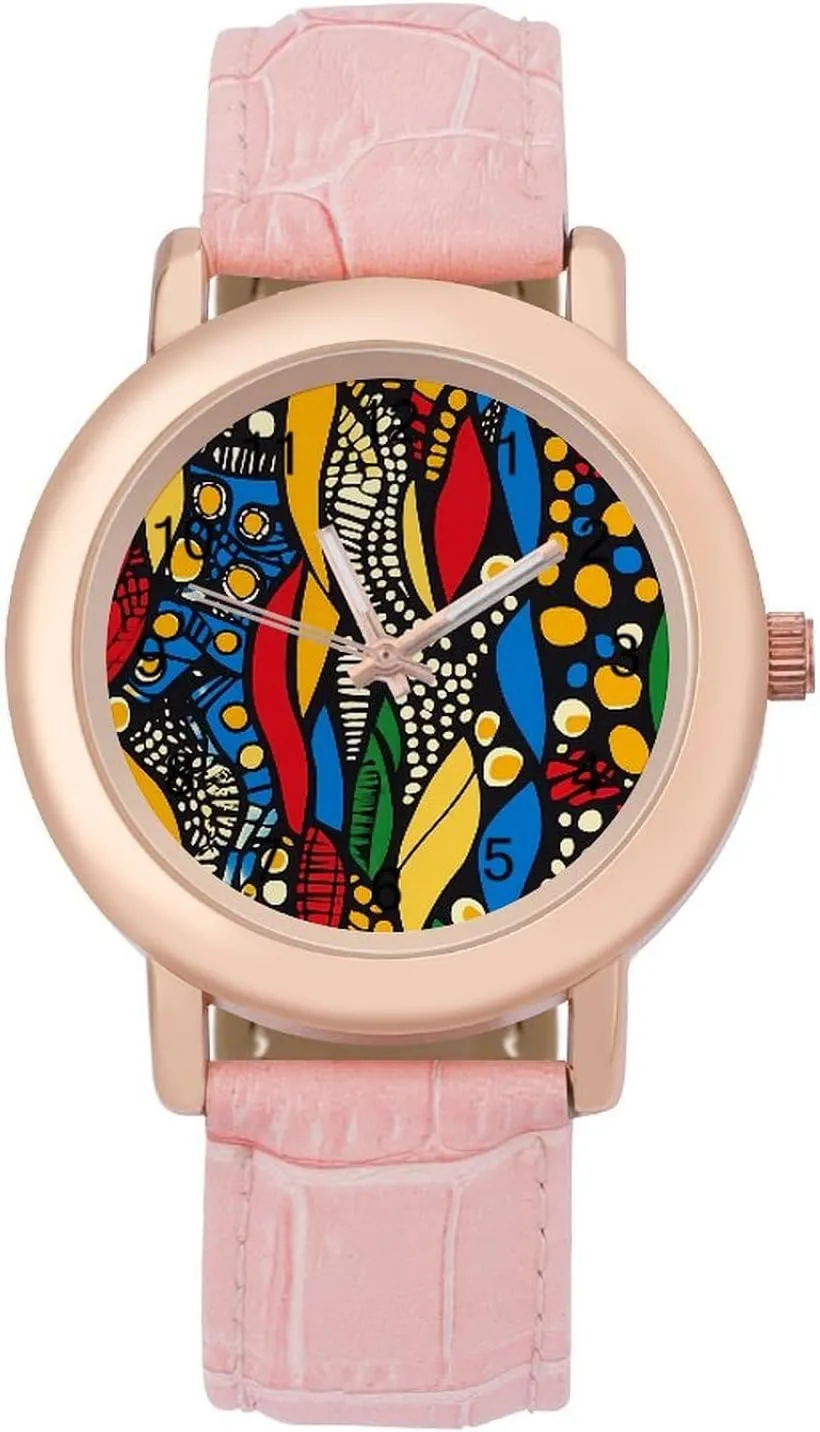 Graphic Ladies Wrist Watches Easy to Read African Traditional Pattern Print Classic Watches concentration slab importance cherish for Women Funny 
