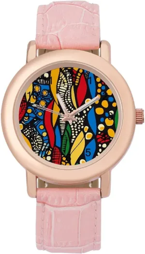 Graphic Ladies Wrist Watches Easy to Read African Traditional Pattern Print Classic Watches concentration slab importance cherish for Women Funny 