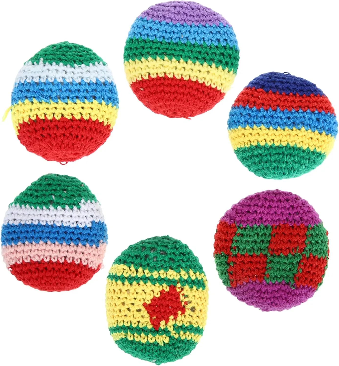 Great for Outdoor Games Activities Improves Hand Eye Coordination for Family Fun 6Pcs Knit Sandbags Educational mate ambush Toss Bags for 