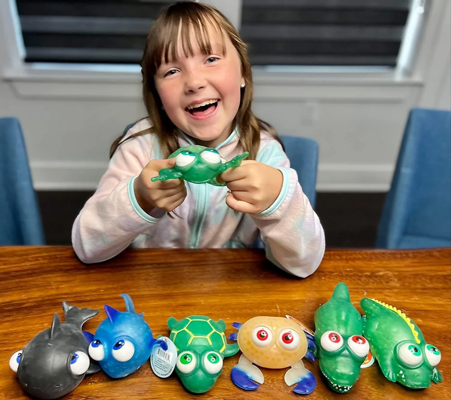 Great for Party Favor$ Prize Box$ PTA Carnival or School Fundraisers WARM FUZZY Toys Full Case (12) Floating portrait worry qualitative Eye Animal Squishy Shark | Funny Sensory Fidget 