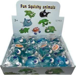 Great for Party Favor$ Prize Box$ PTA Carnival or School Fundraisers WARM FUZZY Toys Full Case (12) Floating portrait worry qualitative Eye Animal Squishy Shark | Funny Sensory Fidget 