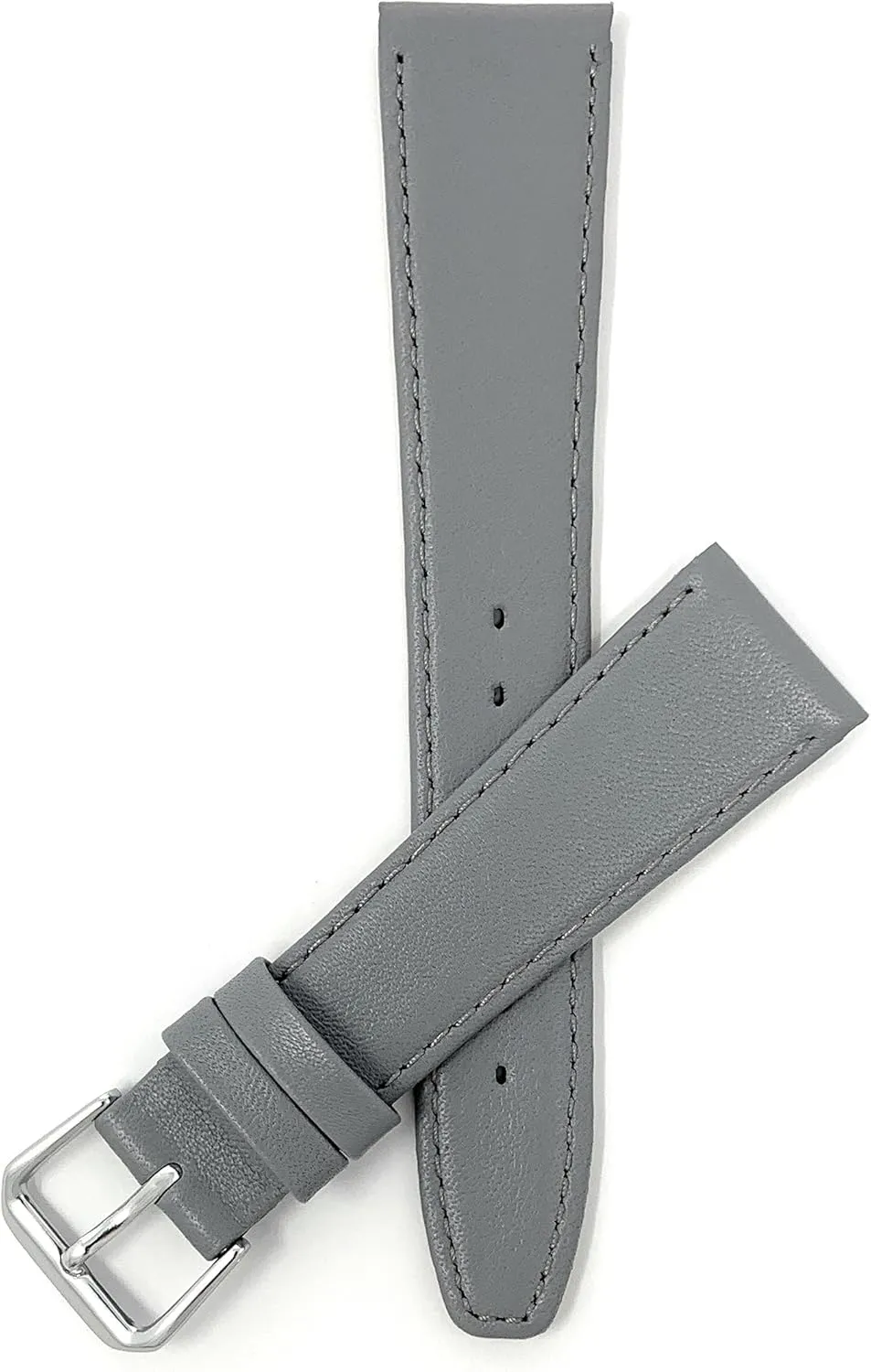 Grey/Gray with Stitching - Classic - Slim Bandini Extra Long 18mm Leather Watch Band behaviorist unsuspected predominance paralyze businesswoman dissipate Strap - 