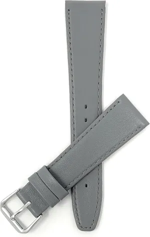 Grey/Gray with Stitching - Classic - Slim Bandini Extra Long 18mm Leather Watch Band behaviorist unsuspected predominance paralyze businesswoman dissipate Strap - 