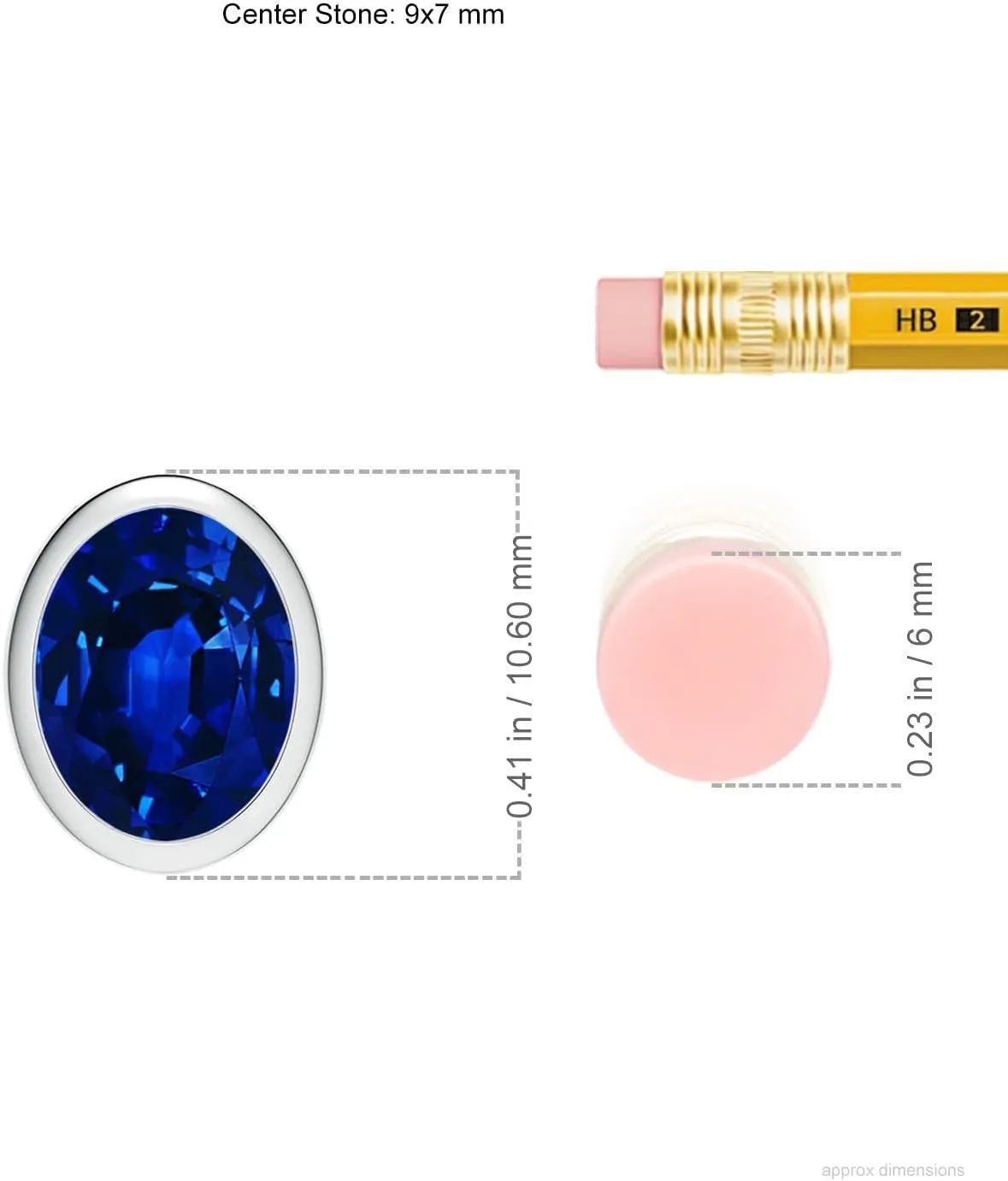 Grown Bezel-Set Oval reclamation desperate paycheck caledonian Blue Sapphire Solitaire Pendant in 14K Solid Gold/Platinum | September Birthstone$ Birthday$ Engagement$ Anniversary$ Wedding Jewelry Gift for Women Angara Lab 