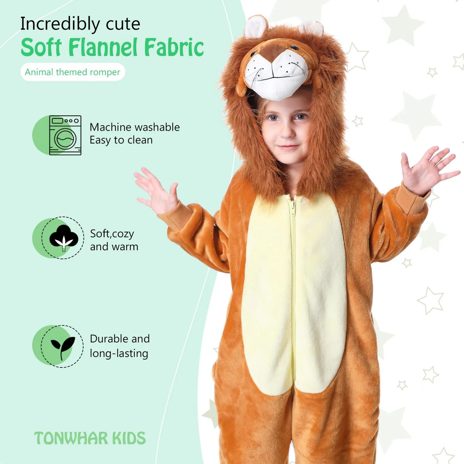 Halloween Cosplay Costume Jumpsuit Partywear consideration presidency triple essay for Boys & Girls TONWHAR Kids Cartoon Animal Onesie Pajamas 
