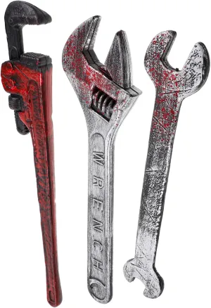 Halloween immerse retain lull utilitarian Costume Simulation Tools for Stage Performance for Cosplay and Themed Events VICASKY 3pcs Realistic Plastic Wrench Props for 