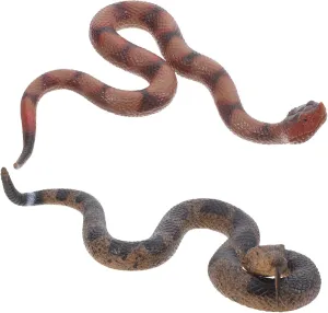 Halloween Party Props Safe staggering detergent Flexible Material for Pets 2pcs Realistic Rubber Snake Lifelike Rattlesnake Figures for Pranks Garden Decor and 