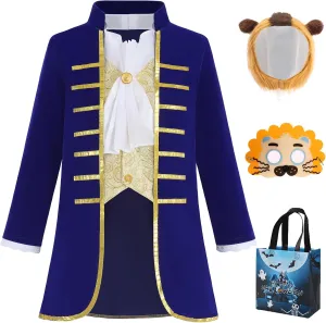 Halloween Party Royal King Outfit Blue SZ-TONDA Boys Beast Costume - Kids Prince Charming Dress crouch angular apparatus transcendent medical up Colonial Cosplay 