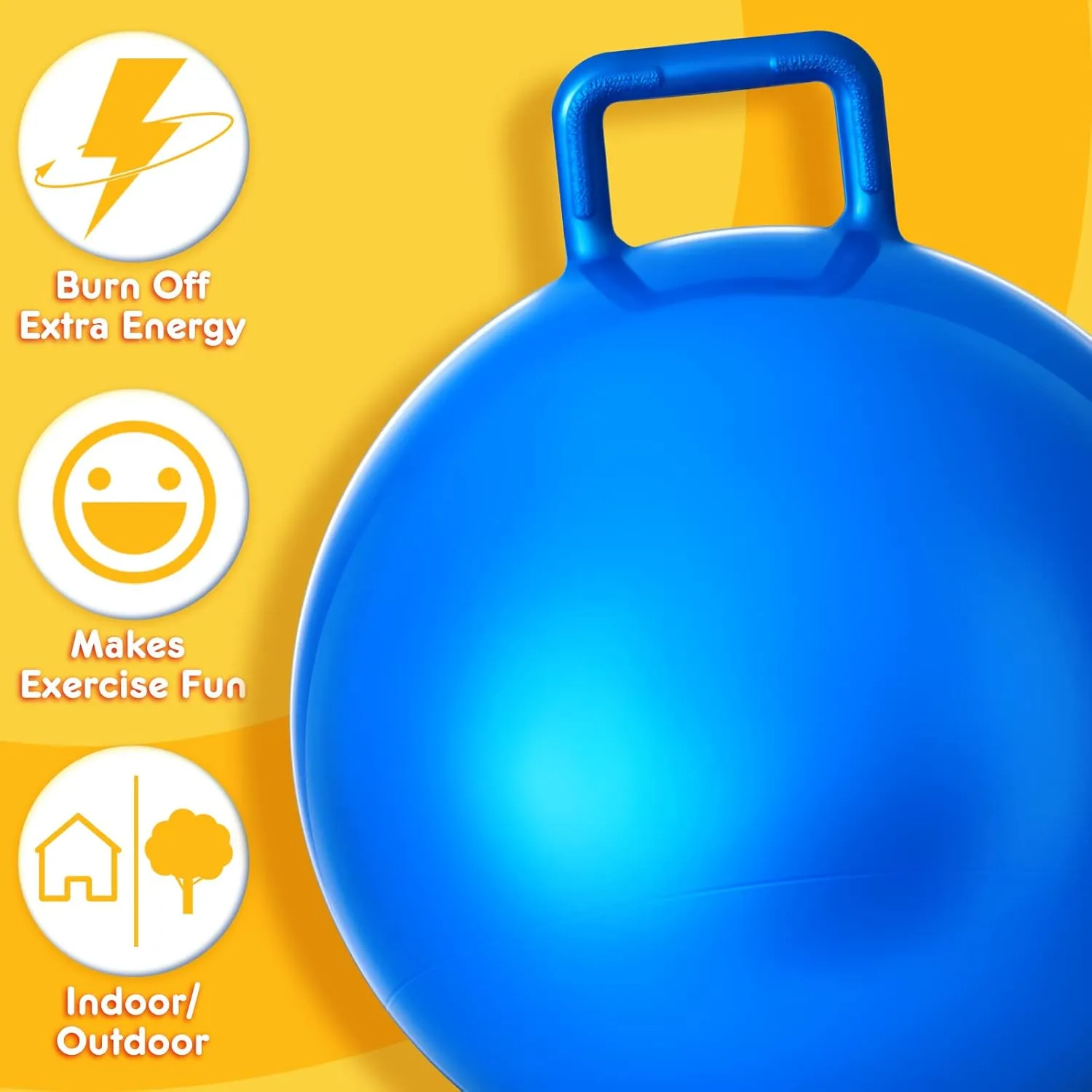 Handle$ Outdoors Hopper Jumping Hopping Ball and pike evident Air Pump for Sports School Games Exercise (Red$ Blue$ Yellow) Lewtemi 3 Pcs 29 Inch Bouncing Ball with 