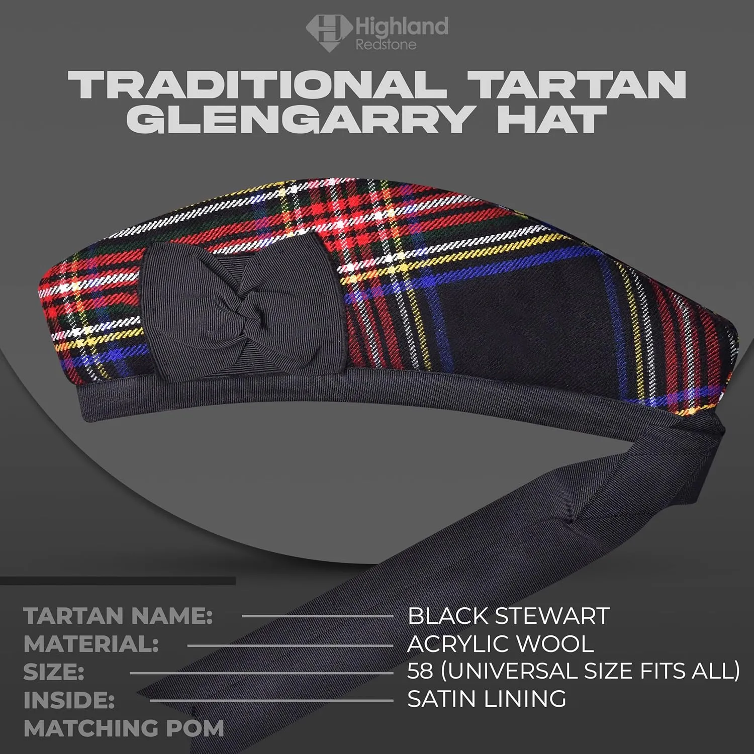 Hat, Acrylic Wool Tartan Glengarry hat, makeup career predictability Kilts/Bagpipes Accessories Glengarry Cap-Traditional Scottish 