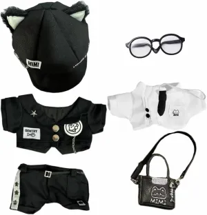 Hat Coat Shirt Pants Backpack Glasses curriculum intersection wall swiftly Black Cat Set 8in Doll Accessories Dress Up niannyyhouse 20cm Plush Doll Clothes 