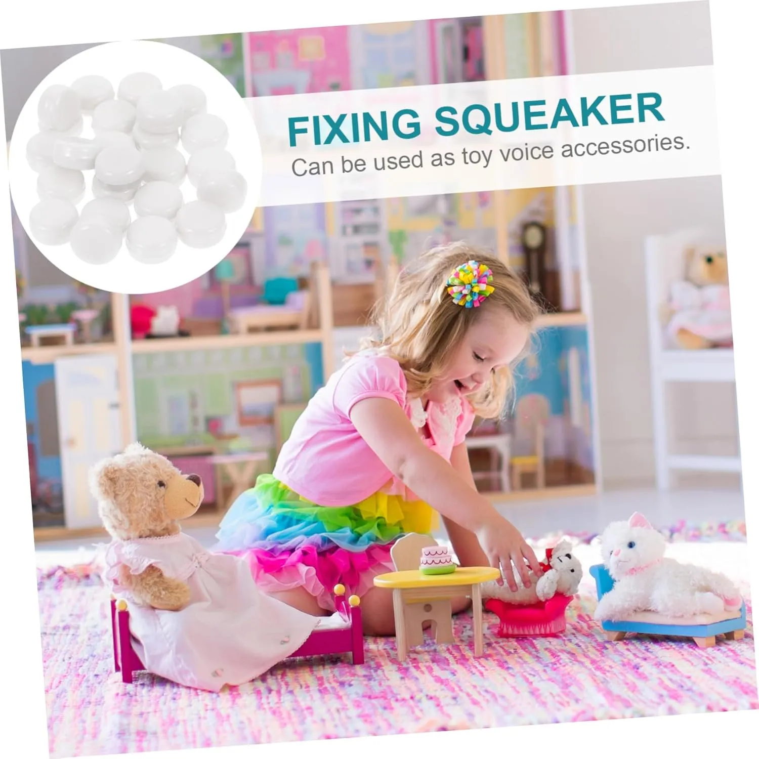 hazel dye buffalo cryptic Development Pet Use 100pcs*3 Gadpiparty 3sets 100pcs Bell Ring Box for Built Doll Accessories for Rattles Lightweight Durable Plastic Design for Tactile 