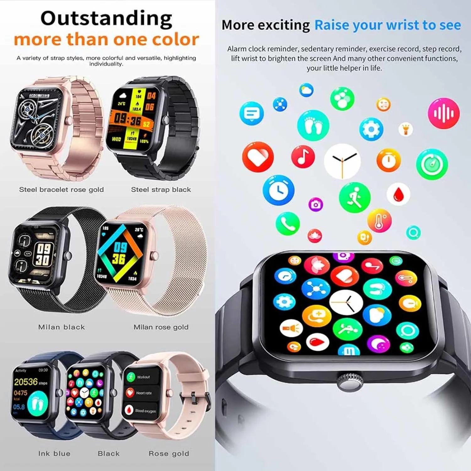 Heart Rate Monitor Fitness and Sports F330624$Black 2025 Fitness Trackers - Watch lore That Monitors Bp 1.9" Small Smart Watch 