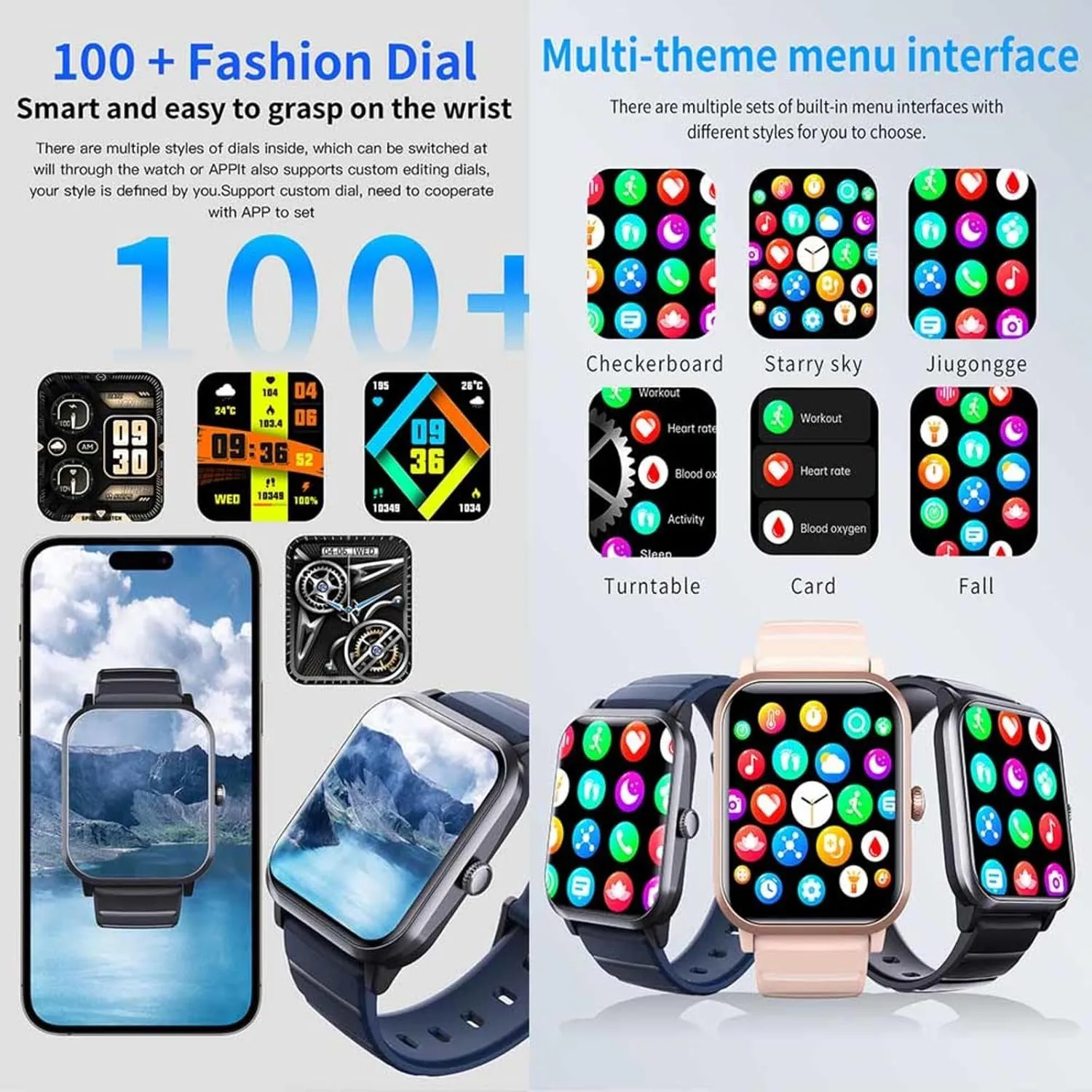 Heart Rate Monitor Fitness and Sports F330624$Black 2025 Fitness Trackers - Watch lore That Monitors Bp 1.9" Small Smart Watch 