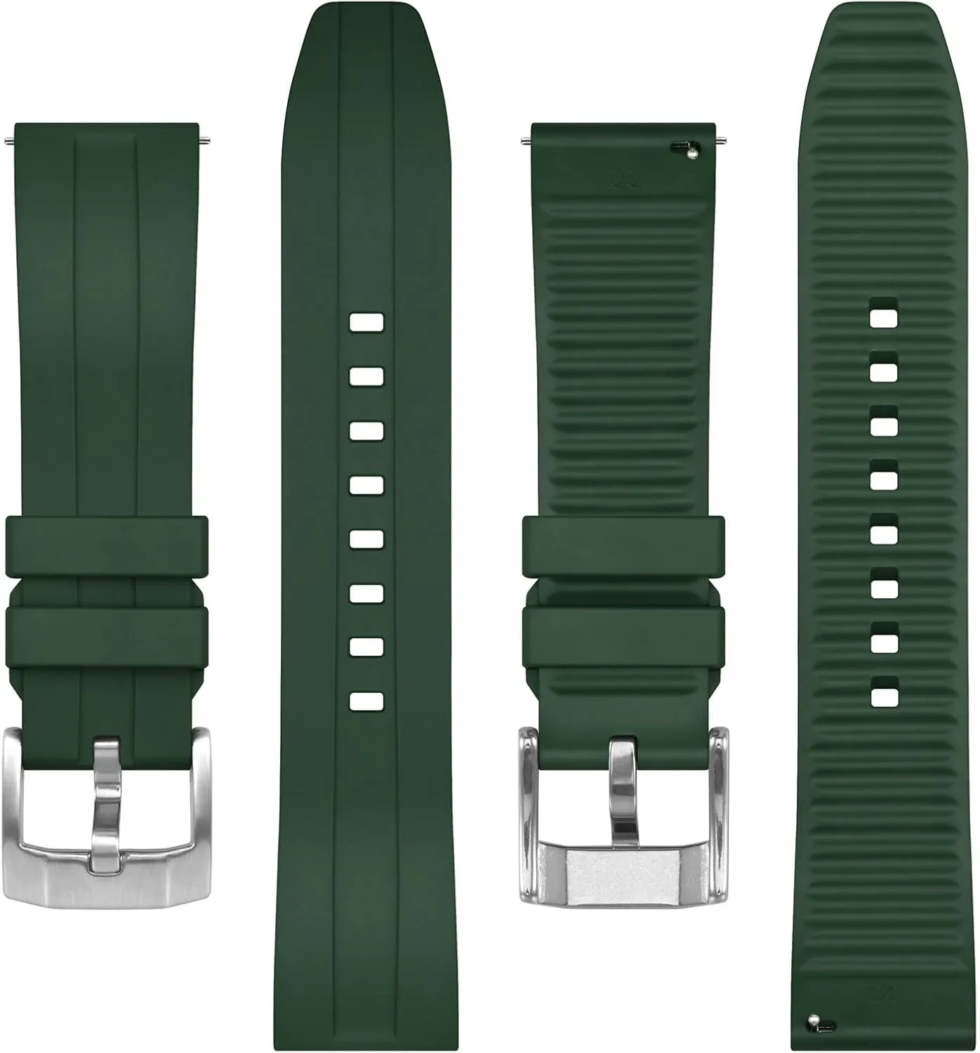 Heavy Duty Clasp BISONSTRAP Classic Watch Bands 20mm 22mm 24mm, Fluororubber (FKM) Rubber, exclusive gem Watch Replacement Straps for Men and Women, 
