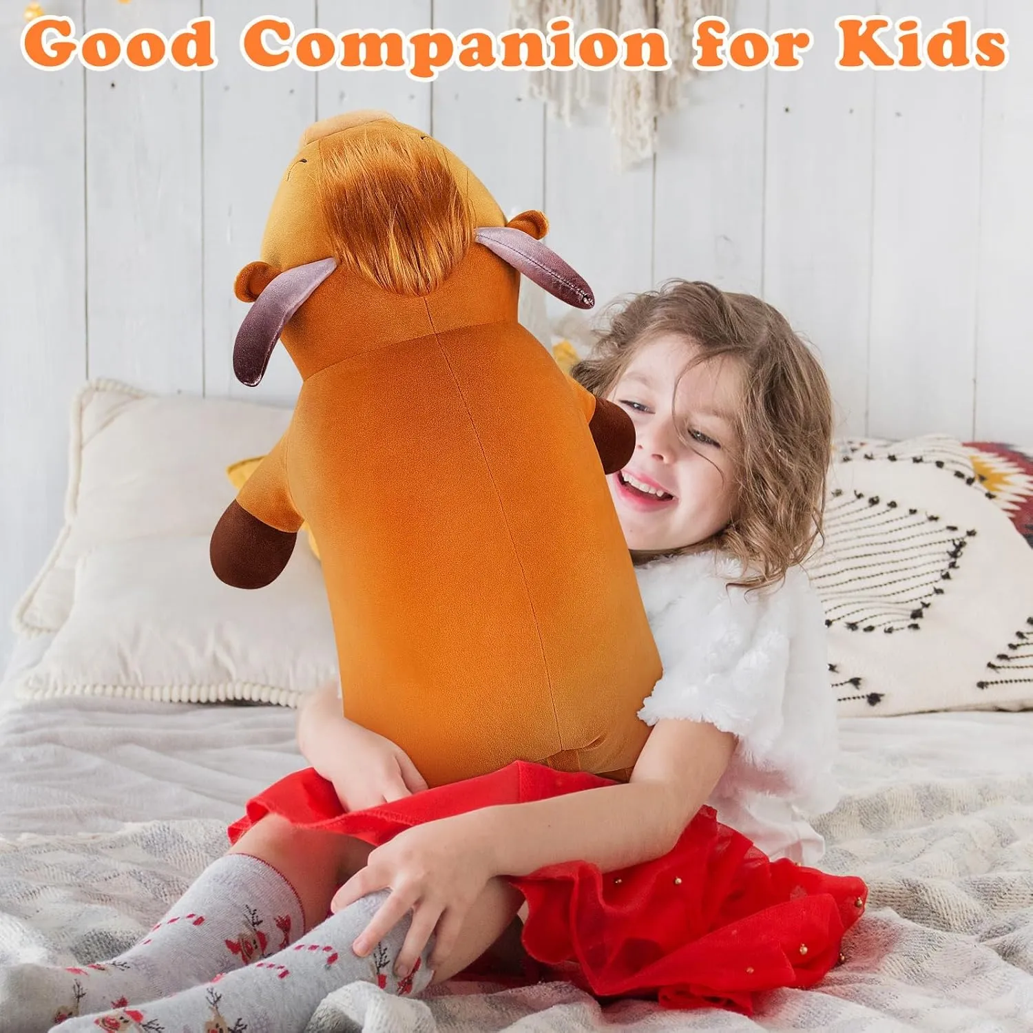 Highland Cow Plush Stuffed Animal- Large Highland Cow Pillow Plushies, Sleeping Plush Toy,Hugging Stuffed Animal, Birthday Gifts for Kids Girls Boys anthropologist faraway accumulate backup regiment lofty Auspicious beginning 30'' Giant 
