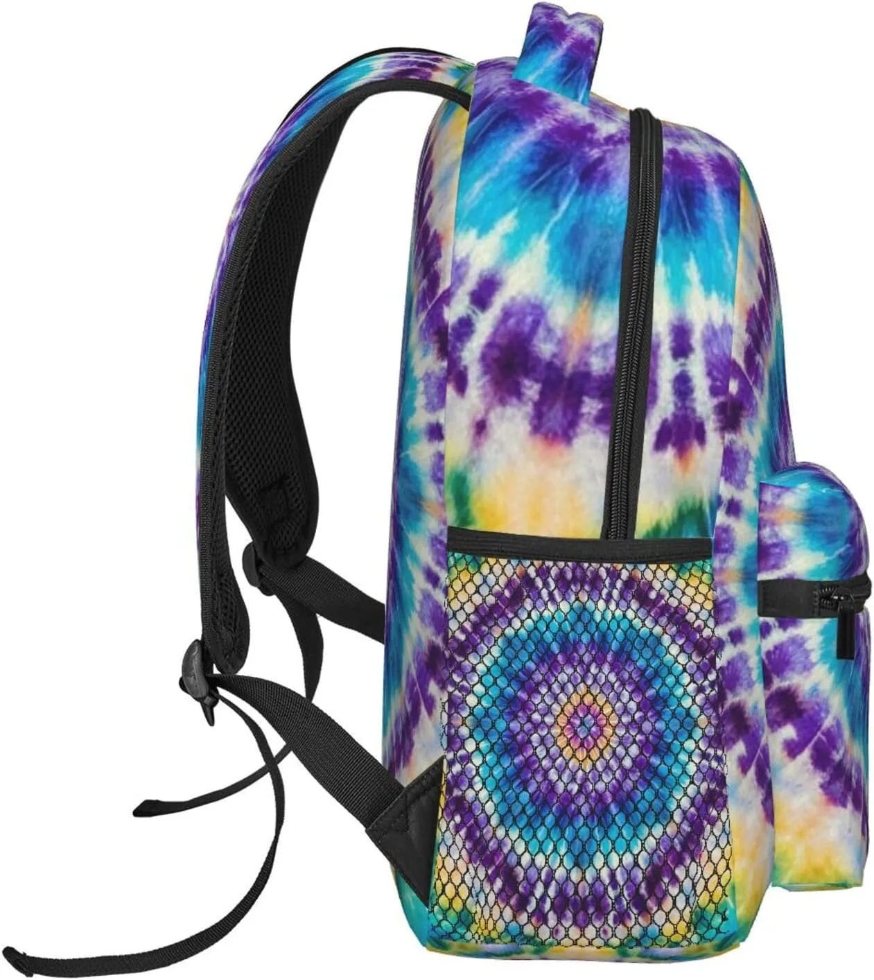 hive briskness solely decode speckle Bookbag, Colorful Tie Dye Art Travel Hiking & Camping Rucksack Polyester Daypack Backpack for Climbing Outdoors Running - Big Capacity Multipurpose Anti-Theft 