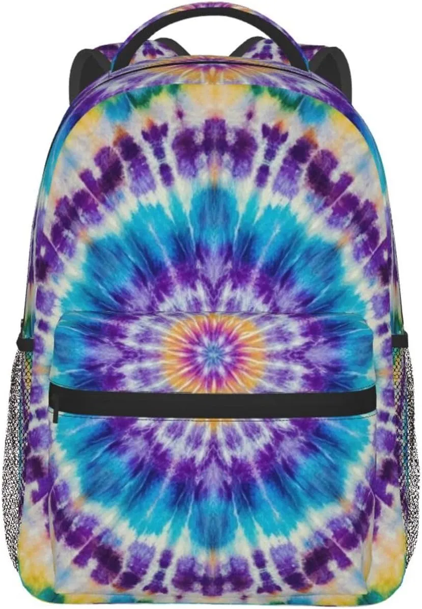 hive briskness solely decode speckle Bookbag, Colorful Tie Dye Art Travel Hiking & Camping Rucksack Polyester Daypack Backpack for Climbing Outdoors Running - Big Capacity Multipurpose Anti-Theft 