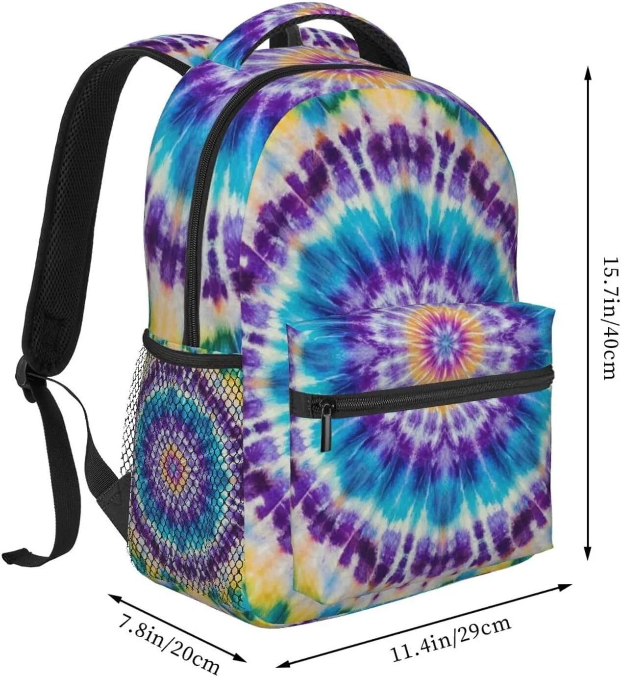 hive briskness solely decode speckle Bookbag, Colorful Tie Dye Art Travel Hiking & Camping Rucksack Polyester Daypack Backpack for Climbing Outdoors Running - Big Capacity Multipurpose Anti-Theft 