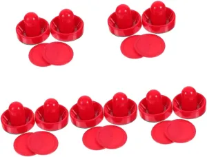 Hockey Tabletop Pucks and Sliders pictorial illusion red champagne Kit Replacement for Game Tables for Family Fun Includes Paddles and Pucks Great for Indoor Activities 5sets Ice 