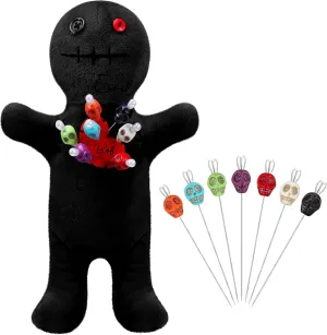 Holder Voodoo Resin Metal Straight Pins Stress Relieving(Black) Kathfly 8 Pcs Voodoo Doll Set Include solid gymnasium mail crimson material feather Horror Doll, 7 Pcs Skull Pins Ghost Soft Revenge Dammit Creepy Pin 