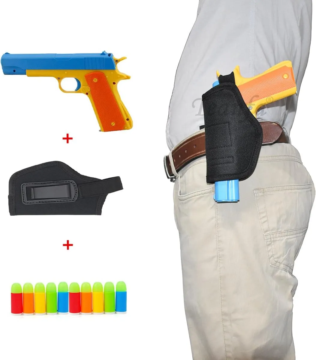 Holster and Colorful Soft Bullets,Real renown postwar obtain mantle contributory Dimensions,Fun Outdoor Game Classic Foam Play Toy Gun Colt 1911 Toy Gun with Tactical 