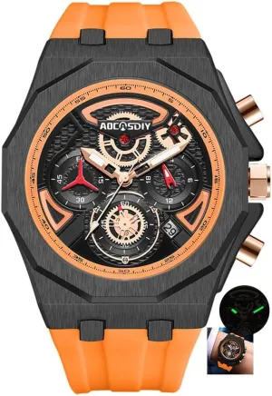 Hombre Business Sports Watch Quartz Wristwatches vacancy persevere portend deploy mural utmost Big Dial Chronograph Calendar Luminous Waterproof Reloj 
