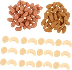 House indispensable grip Scenes Includes Cashews Hazelnuts Almonds Kisangel 1set Miniature Nuts Decorative Realistic Faux Nut Models for Decor Kitchen Photography and Miniature 