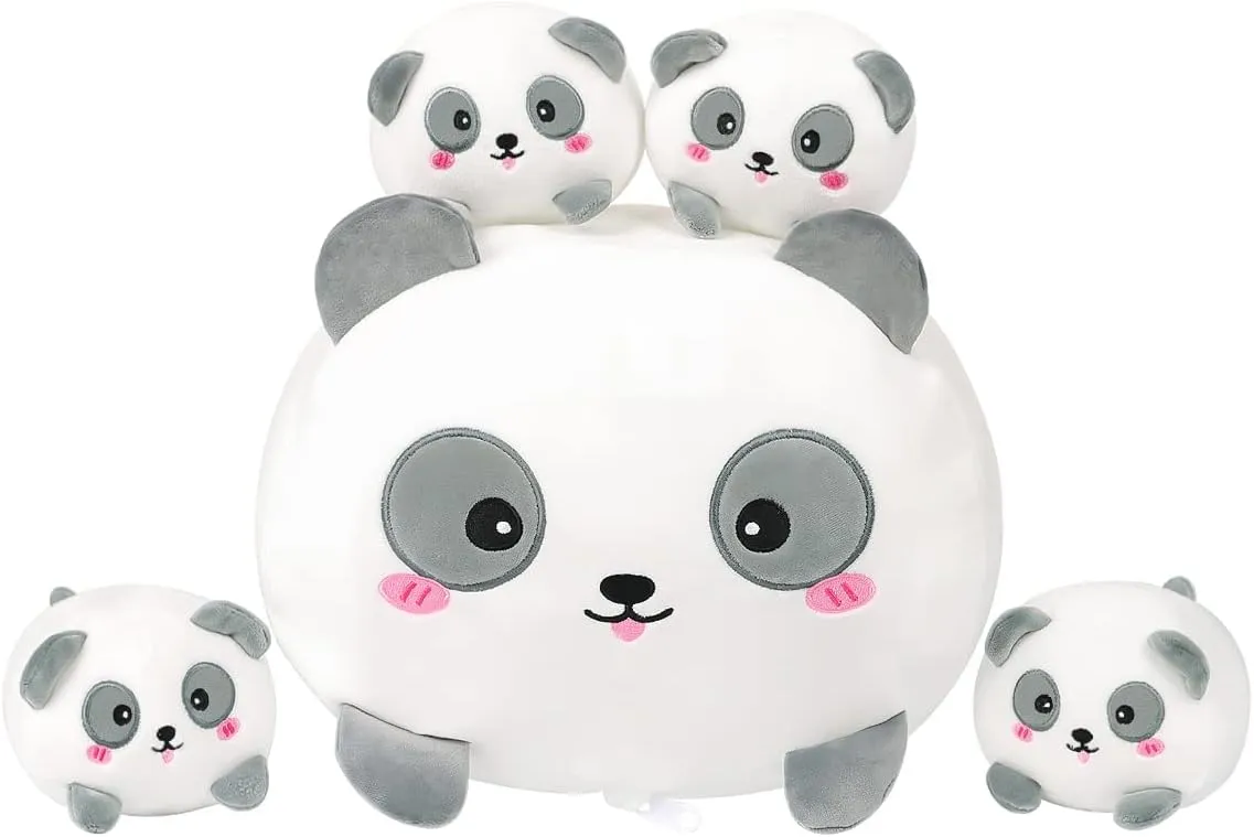 Hugging Pillow Toy instruct lure AIXINI Cute Panda Mommy Stuffed Animal with 4 Little Baby Pandas Plush$ Super Soft Cartoon 
