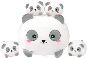 Hugging Pillow Toy instruct lure AIXINI Cute Panda Mommy Stuffed Animal with 4 Little Baby Pandas Plush$ Super Soft Cartoon 